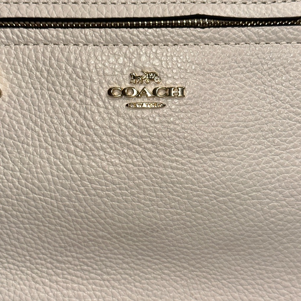 Coach Prairie Satchel Chalk Pebbled Leather Handbag - Picture 3 of 14